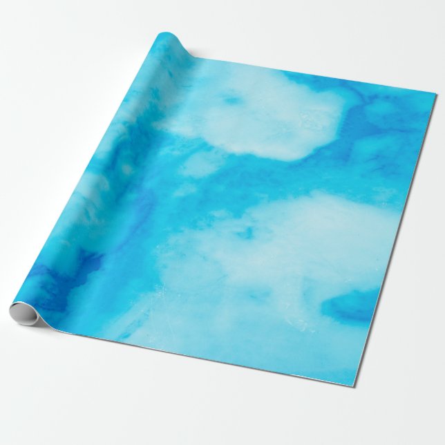 Blue White marble texture with natural patternabst Wrapping Paper (Unrolled)