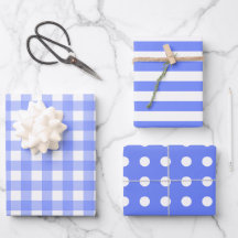 Blue White Matching Patterns Gingham Dots Striped