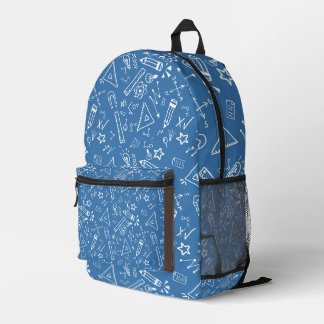 Blue White Math Materials Backpack