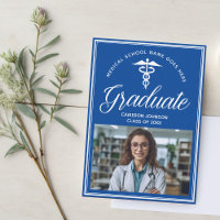 Blue White Medical School Photo Graduation