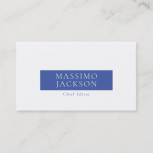 Blue White Minimal Modern Professional Business Card