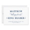 Blue White Minimalist Ring Bearer Proposal Card