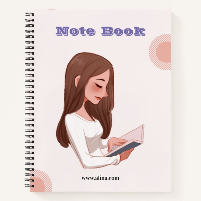 Blue White Modern Luxury 8.5" x 11" Notebook  (Front)
