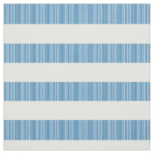 Blue White Modern Stripes Fabric