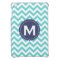 Blue White Monogram Chevron Pattern