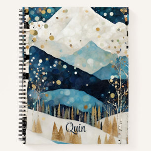 Blue White Mountains Notebook