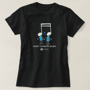 Blue & White Music Connects People T-Shirt