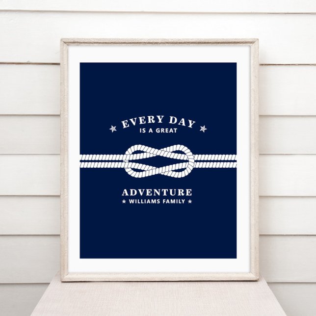 Blue White Nautical Knot Personalizable Poster (Creator Uploaded)