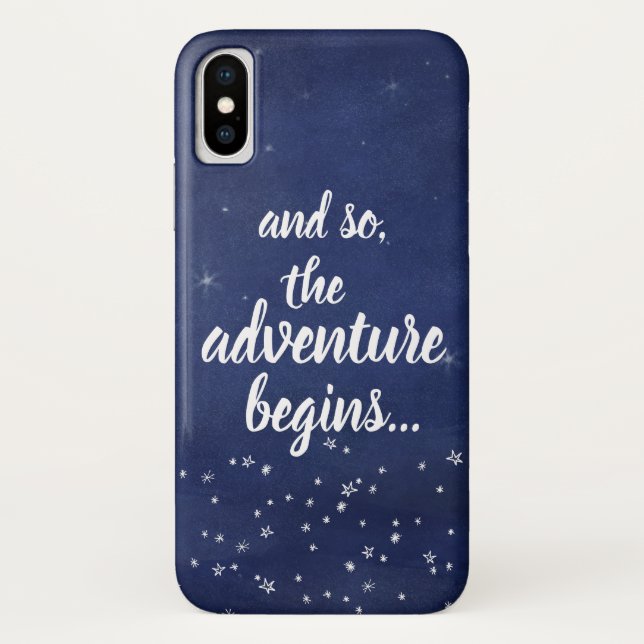 Blue & White Night Sky And So the Adventure Begins Case-Mate iPhone Case (Back)