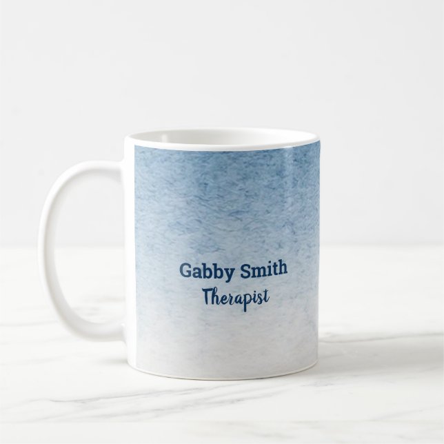 Blue white ombre gradient coffee mug (Left)