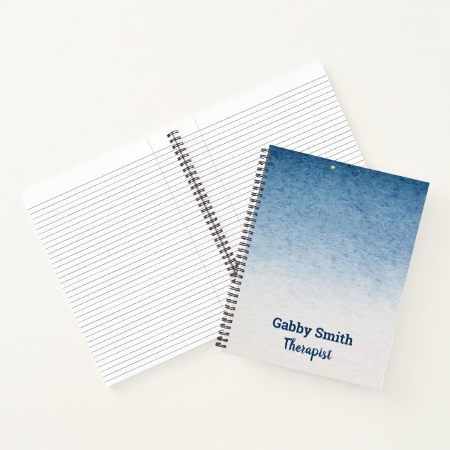 Blue white ombre gradient notebook (Inside)