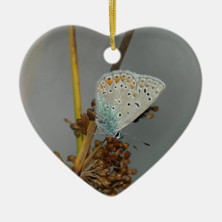 Blue White Orange with Black Spots Butterfly Ceramic Tree Decoration