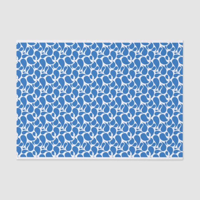 BLUE & WHITE PAISLEY PATTERNS TISSUE PAPER (Front)