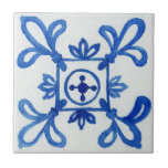 Blue & White Patterned Watercolor Mediterranean Tile<br><div class="desc">Add a touch of Mediterranean charm to your home with our Blue & White Patterned Watercolor Mediterranean Ceramic Tile! This stunning tile is crafted in a classic, watercolor look and features a blue and white pattern that was carefully hand painted, and painstakingly digitised. It's the perfect way to add some...</div>