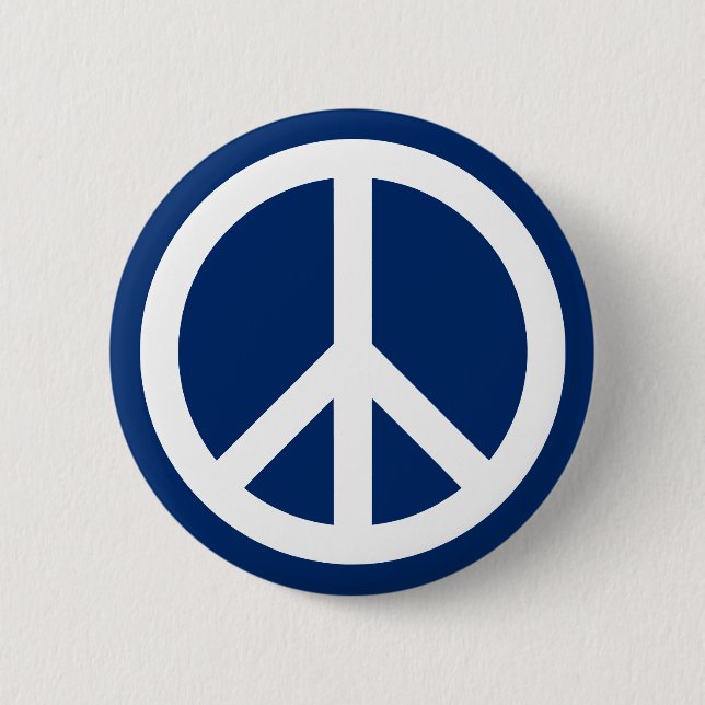 Blue & White Peace 6 Cm Round Badge (Front)