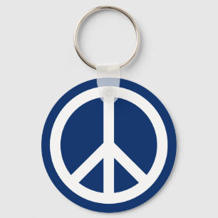 Blue & White Peace Key Ring