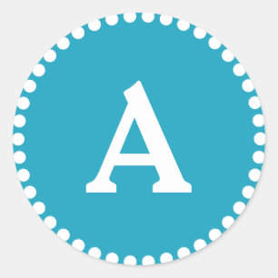 Blue & White Personalised Monogram Envelope Seal