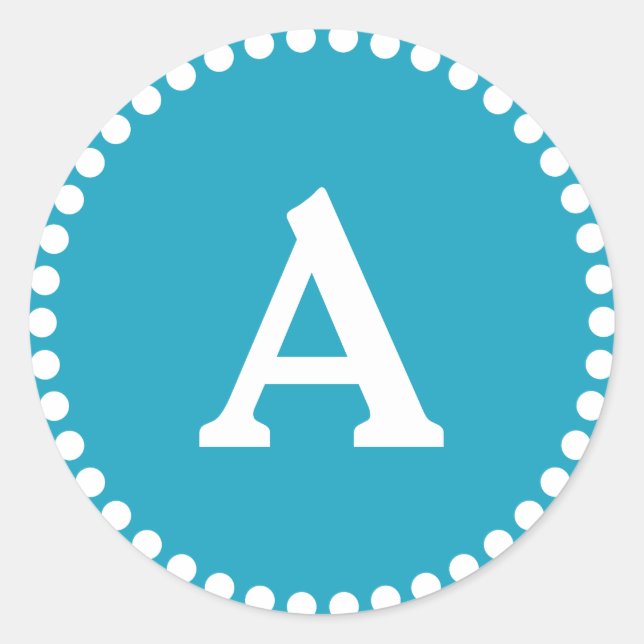 Blue & White Personalised Monogram Envelope Seal (Front)