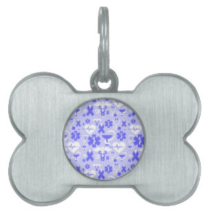 Blue white pharmacy element pattern pet ID tag