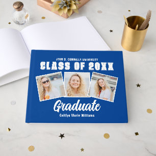 Blue White Photo Class of 2026 Graduation Guest Book