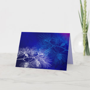 Blue White Pine Vintage Art Cards