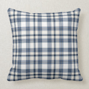Blue White Plaid 1 Cushion