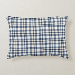 Blue White Plaid 1 Decorative Cushion