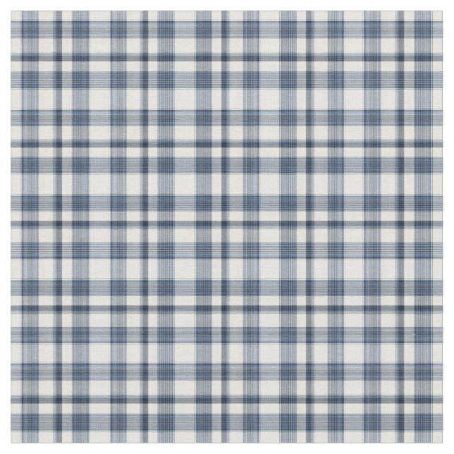 Blue White Plaid 1 Fabric (Close Up)