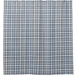 Blue White Plaid 1 Shower Curtain