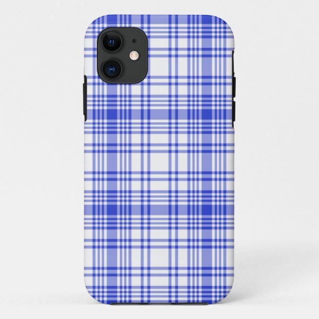 Blue White Plaid 2 Case-Mate iPhone Case (Back)