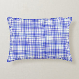 Blue White Plaid 2 Decorative Cushion