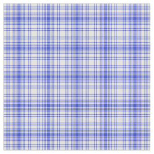 Blue White Plaid 2 Fabric