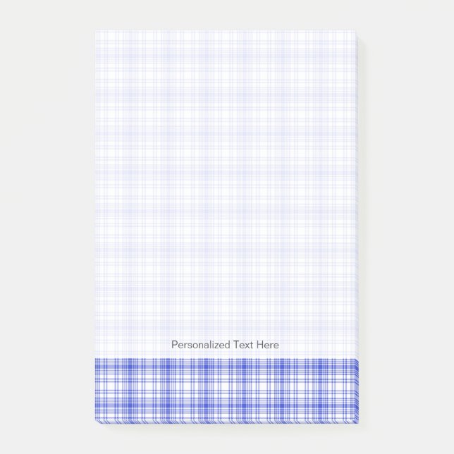 Blue White Plaid 2 Post-it Notes (Front)
