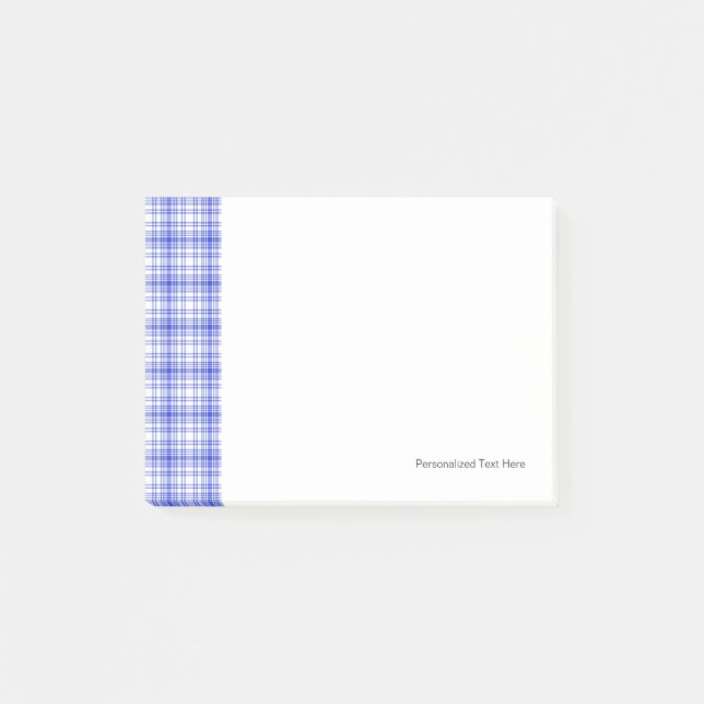 Blue White Plaid 2 Post-it Notes (Front)