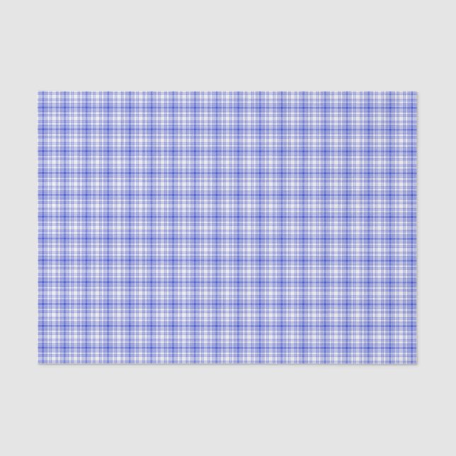 Blue White Plaid 2 Tissue Paper (Front)