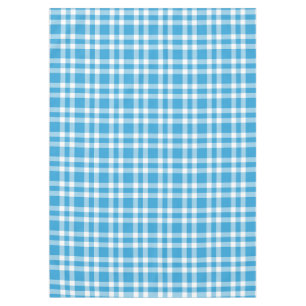 Blue White Plaid Pattern Tablecloth