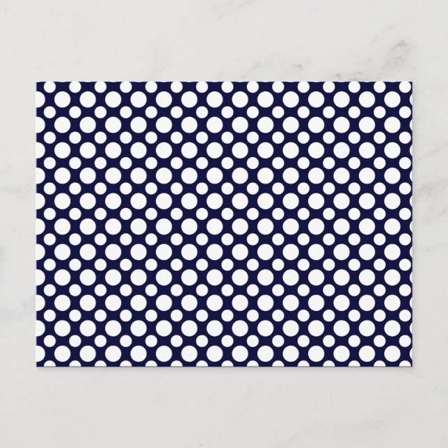 Blue White Polka-Dots Blank Postcard (Front)