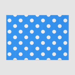 Blue White Polka Dots Design Tissue Paper