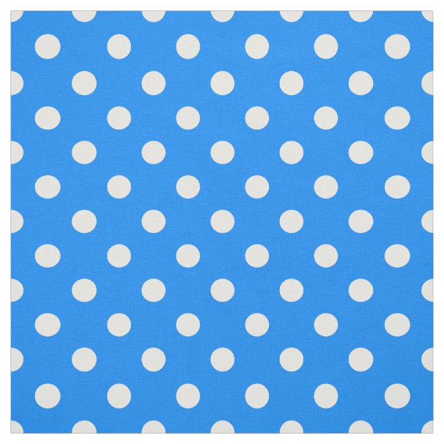 Blue White Polka Dots Textile Fabric (Swatch)