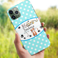 Blue & white polkadot, cute kittens custom