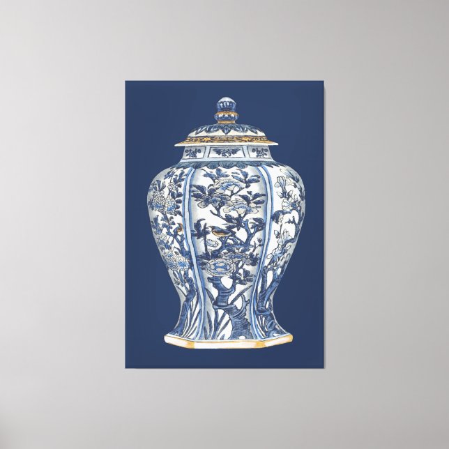 Blue & White Porcelain Vase by Vision Studio Canvas Print (Front)