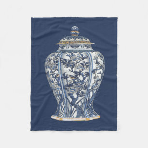 Blue & White Porcelain Vase by Vision Studio Fleece Blanket