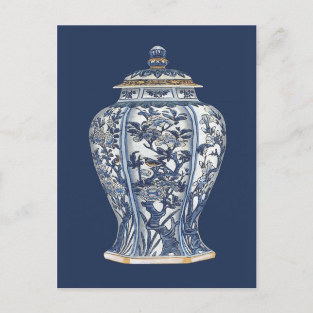 Blue & White Porcelain Vase by Vision Studio Postcard (Front)