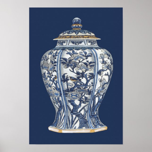 Blue & White Porcelain Vase by Vision Studio Poster (Front)