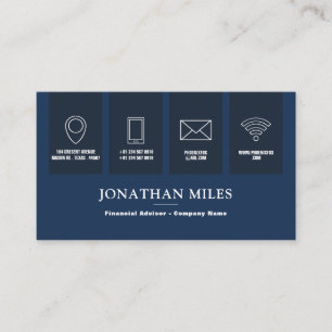 Blue & White Professional Icon Business card