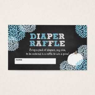 Blue White Pumpkin baby shower raffle tickets