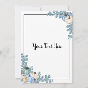 Blue & White Pumpkins Invitation