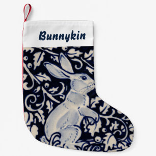 Blue & White Rabbit Hare Bunny Christmas Pet Small Christmas Stocking