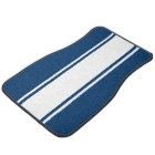 Blue & White Racer Stripe Car Mats