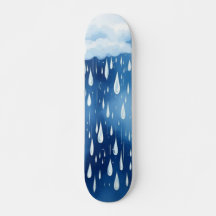 Blue White Rain Drops Rainy Day Pattern